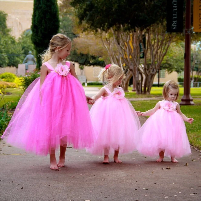 

2017 New Arrival Flower Girl Dresses with Flower High Quality Ball Party Pageant Communion Girls Kids Dress for Birthday Wedding