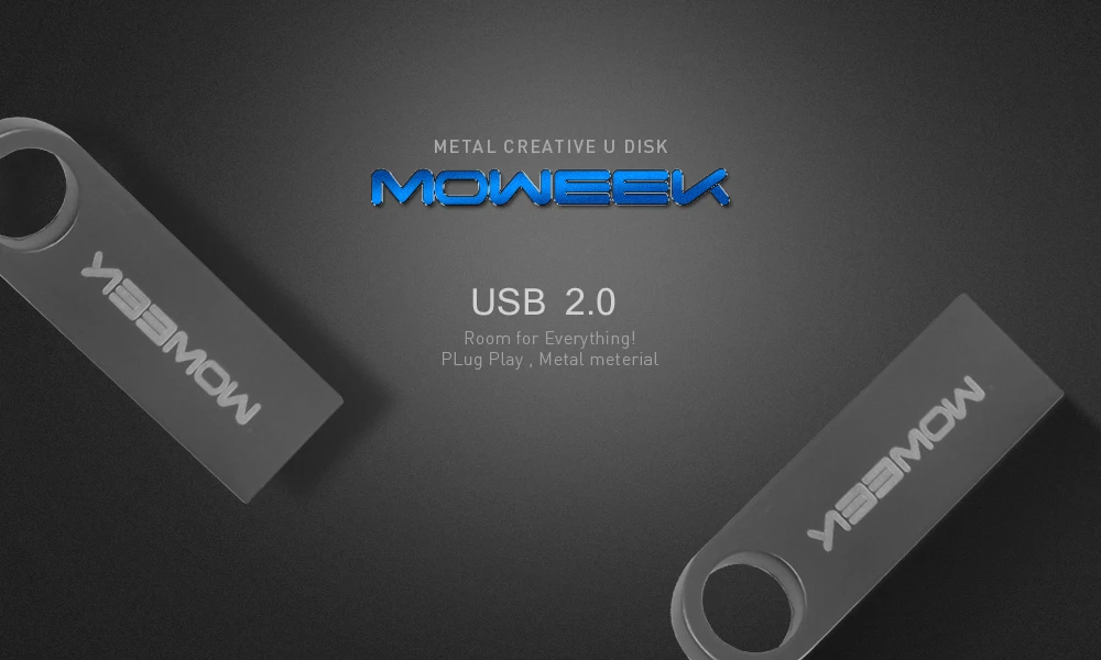 Moweek быстрая скорость мини 2,0 USB флэш-накопитель металлическая флэш-карта в виде ключа реальная емкость 4 ГБ 8 ГБ 16 ГБ 32 ГБ 64 ГБ USB карта памяти подарок