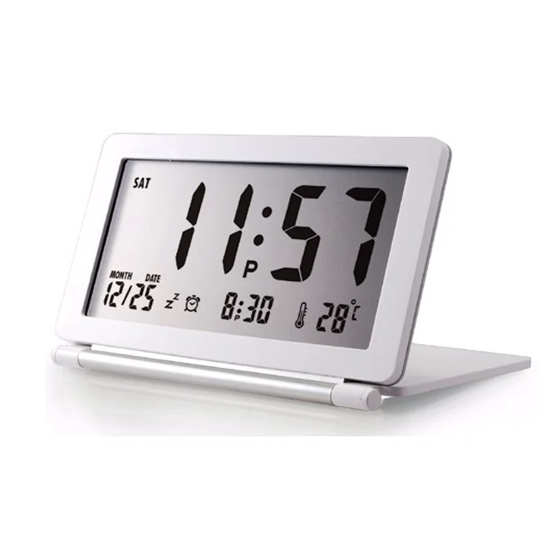 New Desk Portable Digital LED Thermometer Calendar Clock Flexible Cover Home Wall and Desk Ultra-th