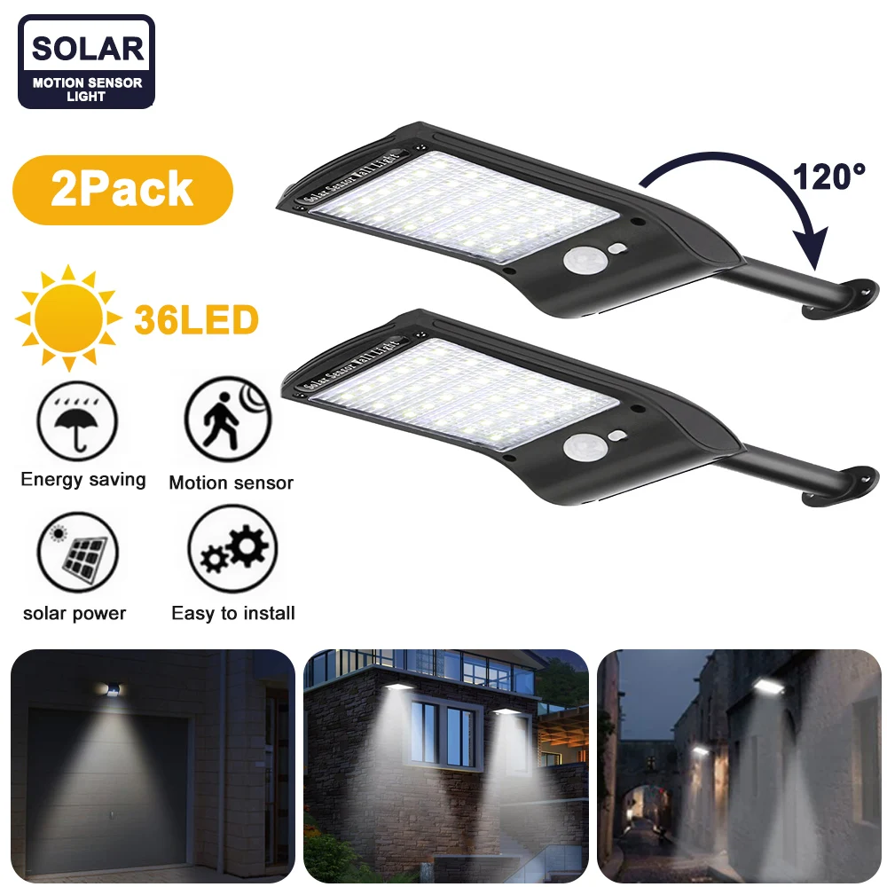 

36 LED Wireless Solar Light Outdoor Decor Waterproof PIR Motion Sensor LED Solar Wall Lamp For Outdoor Yard Garden Lamps