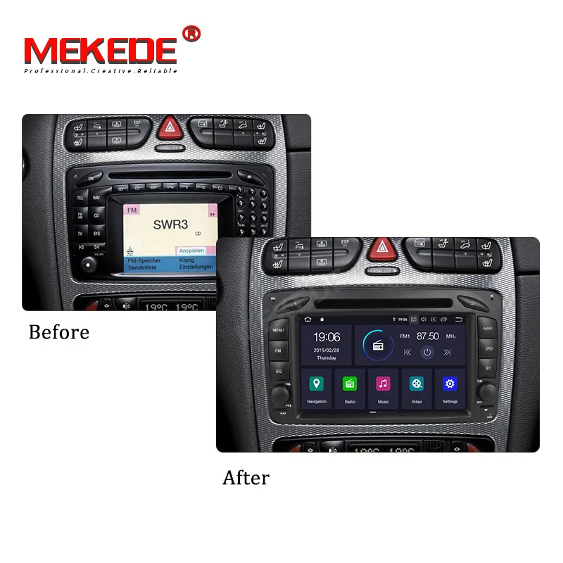 Best Mekede PX30 IPS DSP android 9.0 Car GPS DVD player for Mercedes Benz W203 W208 W209 W210 W463 Vito Viano W163GPS navigation 1