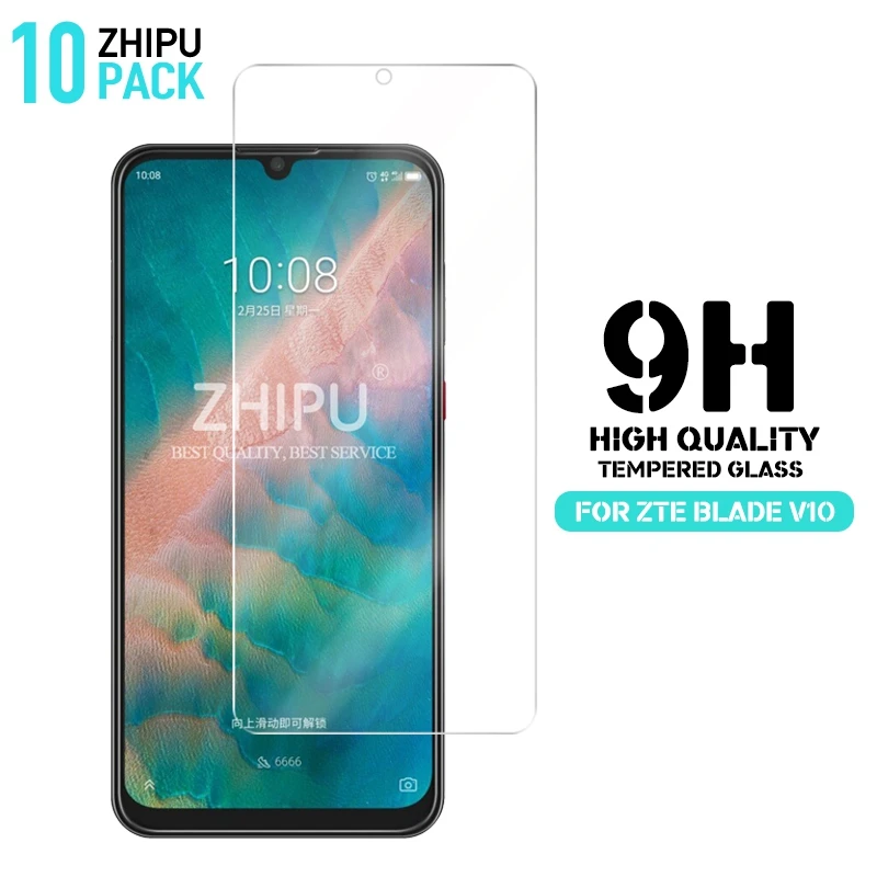 

10 Pcs Tempered Glass For ZTE BLADE V10 Glass Screen Protector 2.5D 9H Tempered Glass For ZTE BLADE V10 6.3 Protective Film
