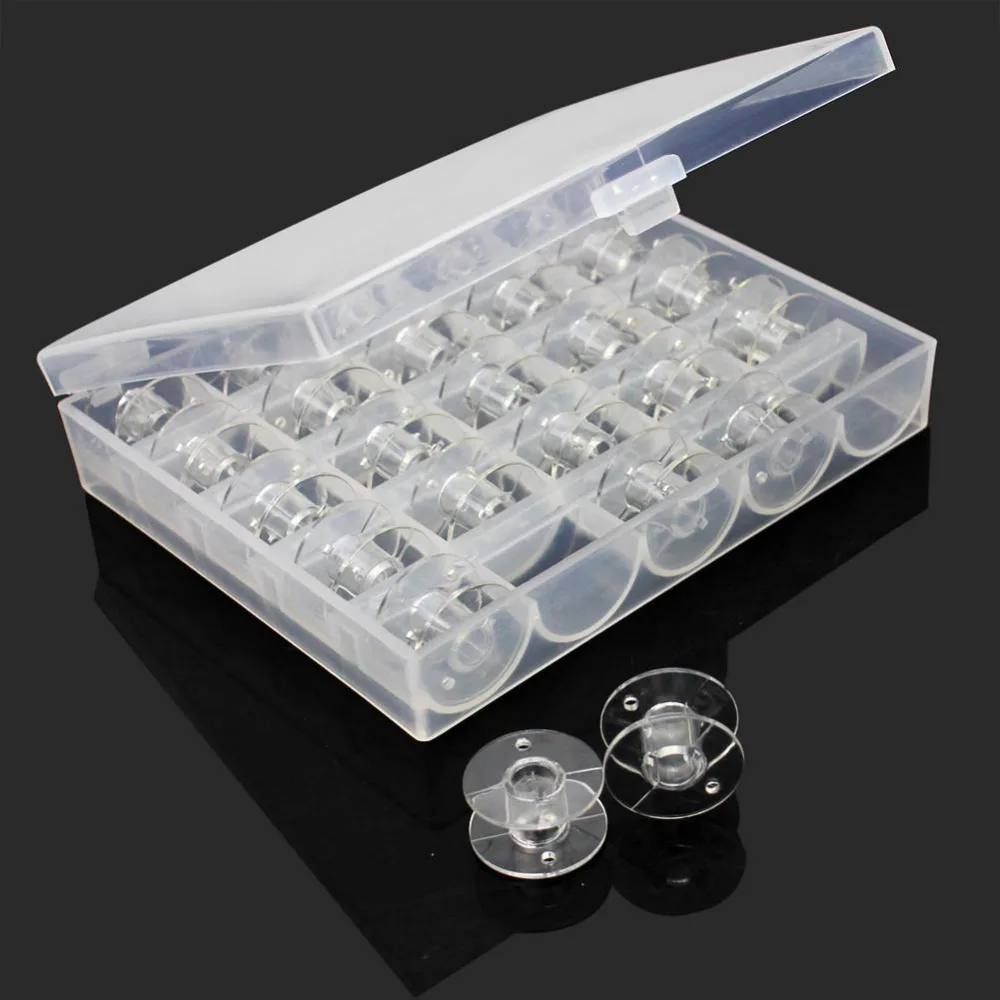 

25pcs Mayitr Style SA156 Sewing Bobbins Spool Transparent Plastic Empty Bobbins For Brother Sewing Machine