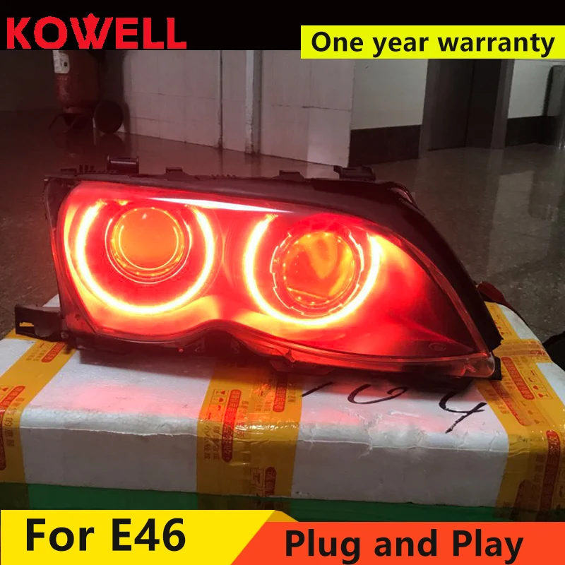 KOWELL автомобильный Стайлинг для BMW E46 фары 2001-2004 320 328 светодиодный DRL H7 HID Angel Eye ксеноновые фары автомобильные фары