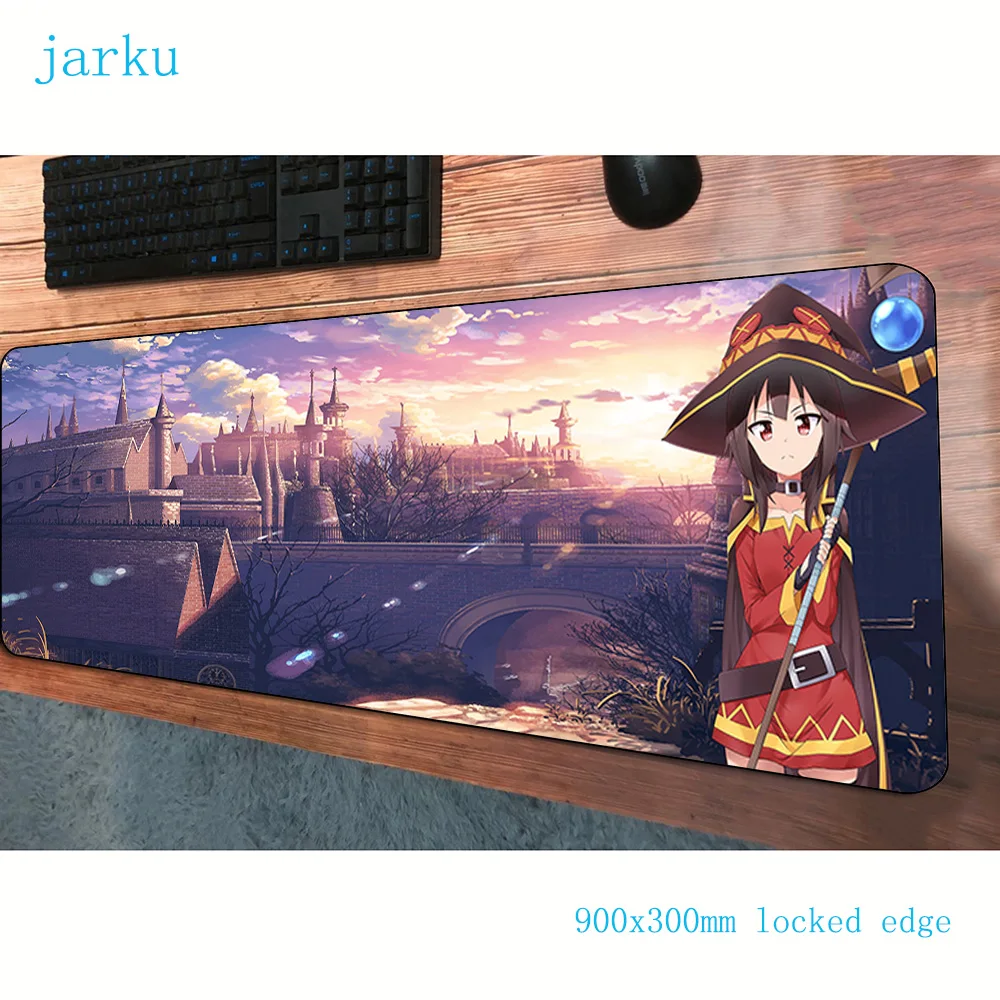 Megumin коврик для мыши 900x300 мм, красивый коврик для компьютерной мыши, игровые аксессуары, большой коврик для мыши на день рождения, клавиатура, игры, pc gamer