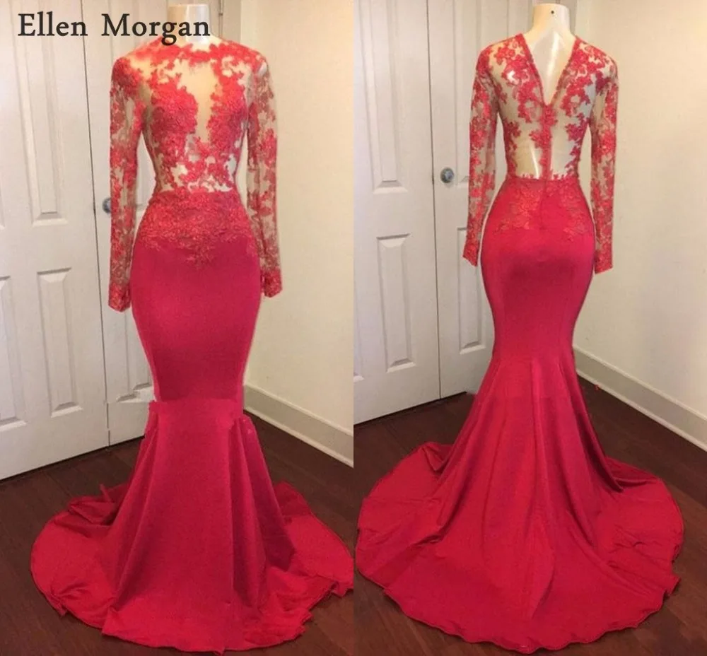 red prom dresses 2019 mermaid