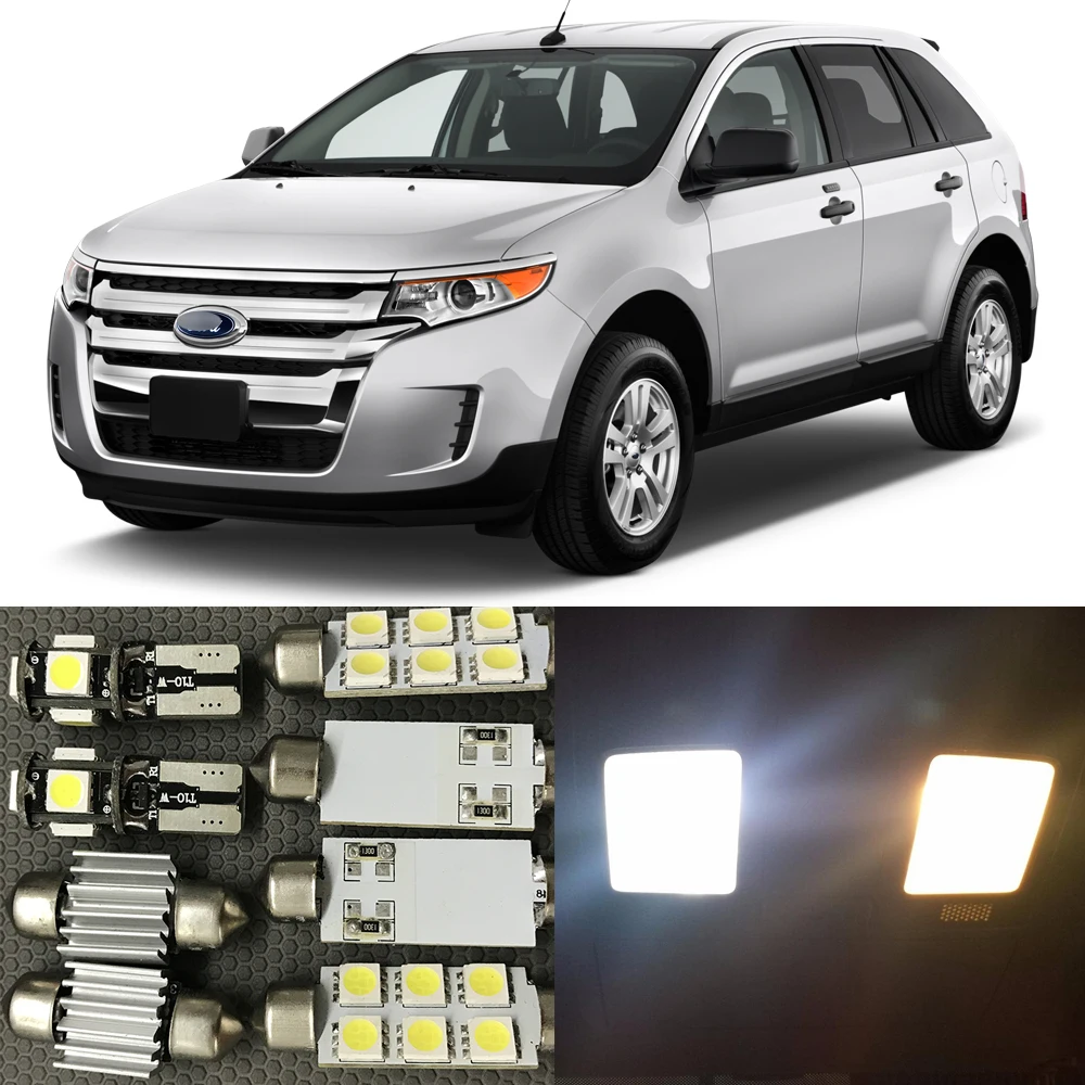

15Pcs White Car LED Light Bulb Interior Package Kit canbus For 2011 2012 2013 2014 Ford Edge Map Dome Trunk License Plate lamp