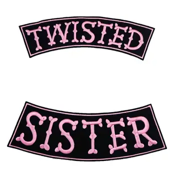 

TWISTED SISTER motorcycle rocker BACKING Embroidered punk biker Patches Clothes Stickers Apparel Accessories Badge
