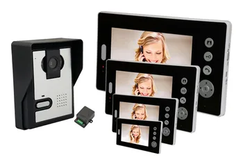 

1V4 One Camera Four Monitor 7 Inch 2.4Ghz Wireless Camera Intercom IR Night Vision Video Door Phone