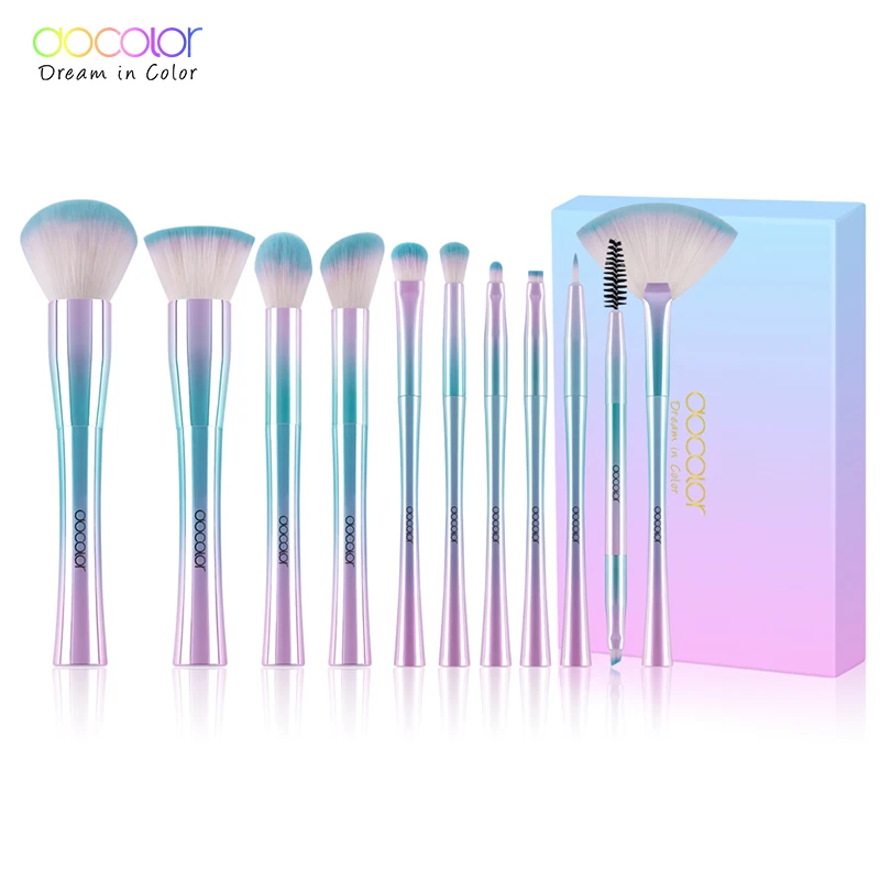 Pincéis de Maquiagem Presente de Natal em pó Docolor Conjunto Melhor Fundação Sombra Compõem Escovas Cosméticos Macio Cabelo Sintético 11 Pçs 5 High Quality Beleza e saúde