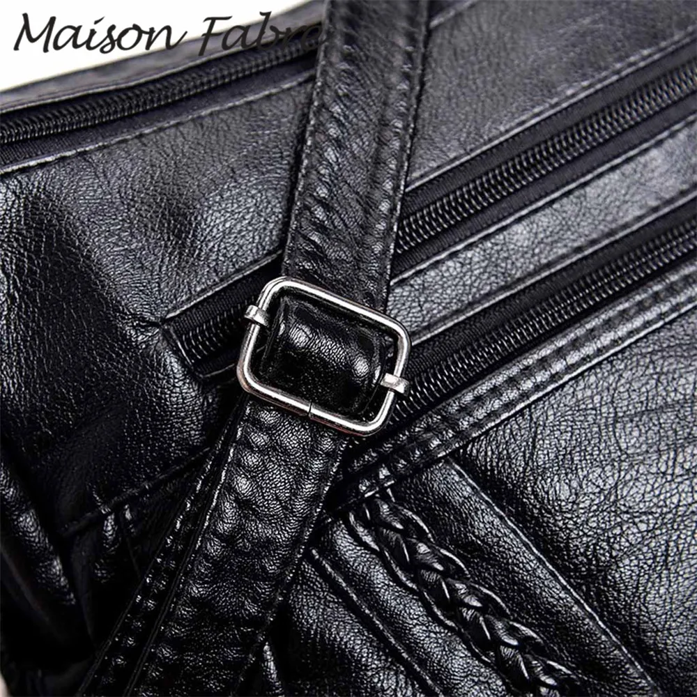 Женская кожаная сумка через плечо с ручками и ремешком элегантная женская на