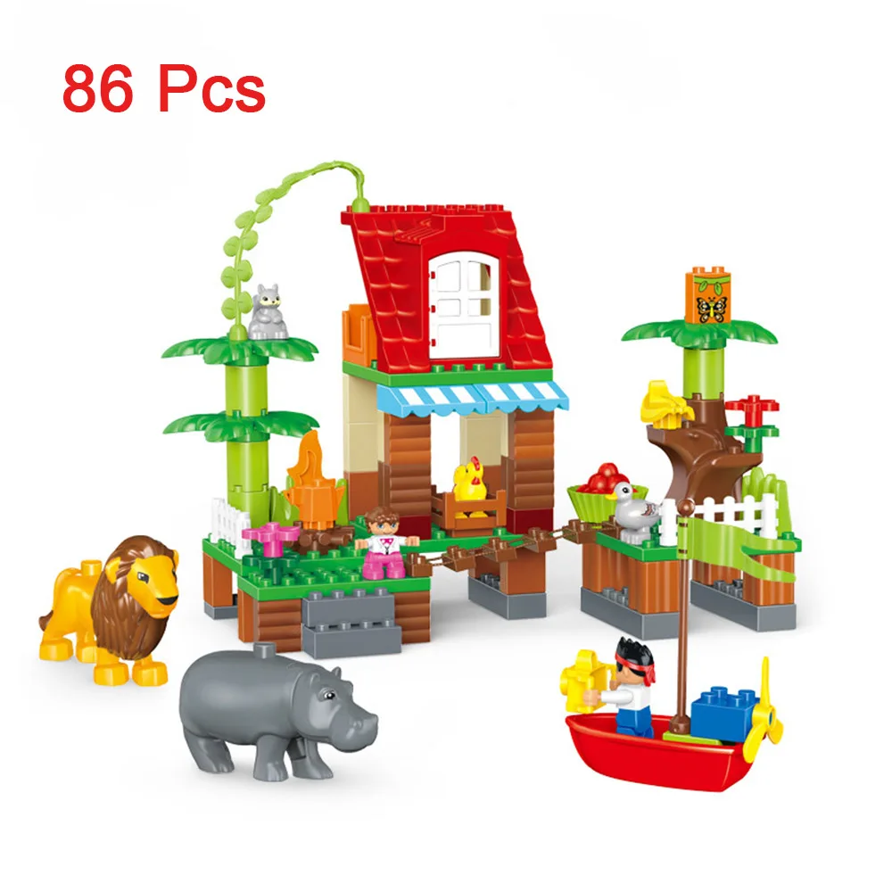 

86 Pcs Big Size Forest Animals Building Blocks DIY Minecraft Toy Blocks Constructor Educational Toy Compatible with Legoed Duplo