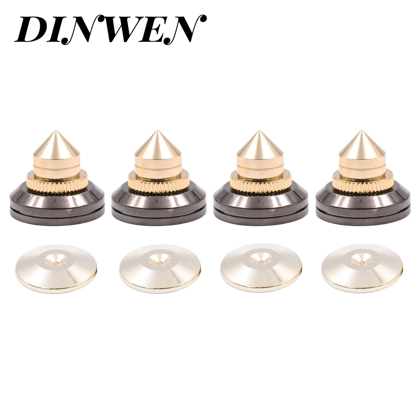 4PCS AMPLIFIER FEET 28x27mm Machined Brass Audio Speaker Cabinet CD Player Turntable Radio DAC Isolation Stand Base Spike Cone |