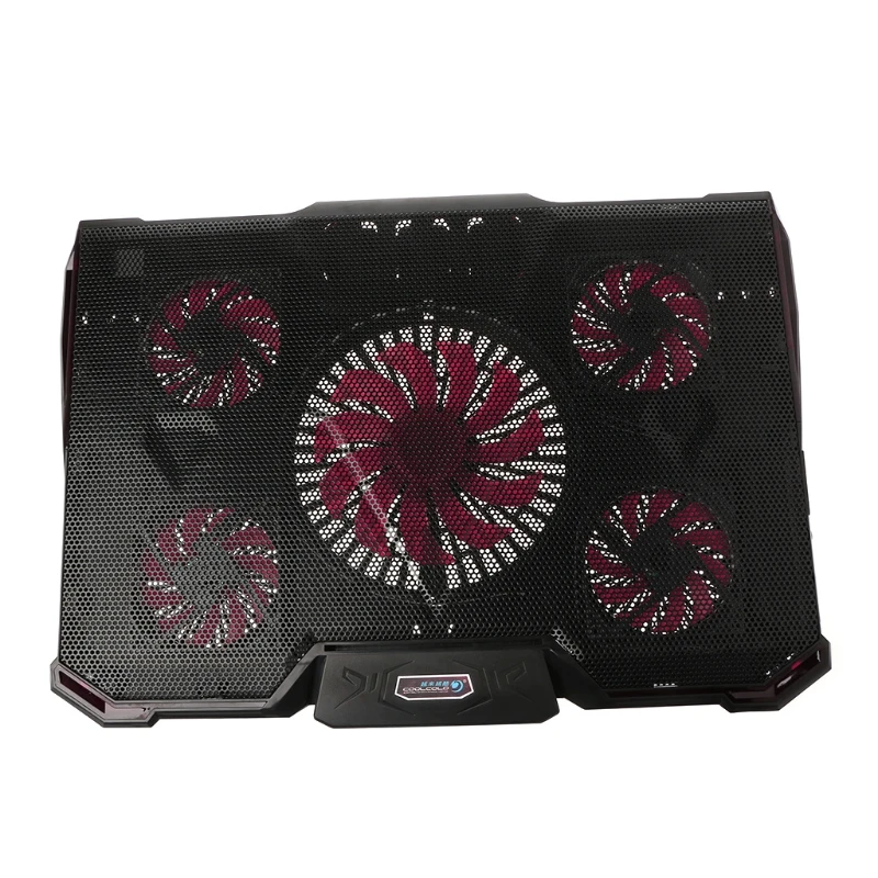 

5 Fans 2 USB LED Cooling Pad Adjustable Stand Base For Notebook Laptop PC 10-17