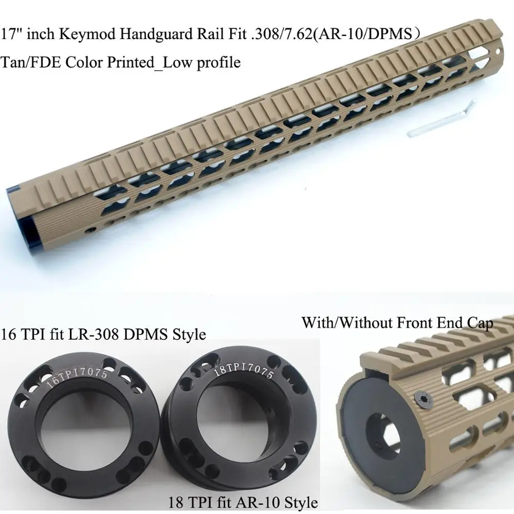 KeyMod 15/" Low Profile Extra Long Super Slim Light Free Float Handguard for .308