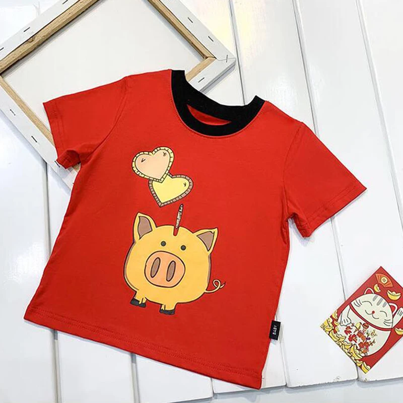 2PCS/SET Adult Kids T-shirts Family Matching Clothes White Red Short Sleeve Summer Tops Mother Father Girls Boys Shirt Plus Size