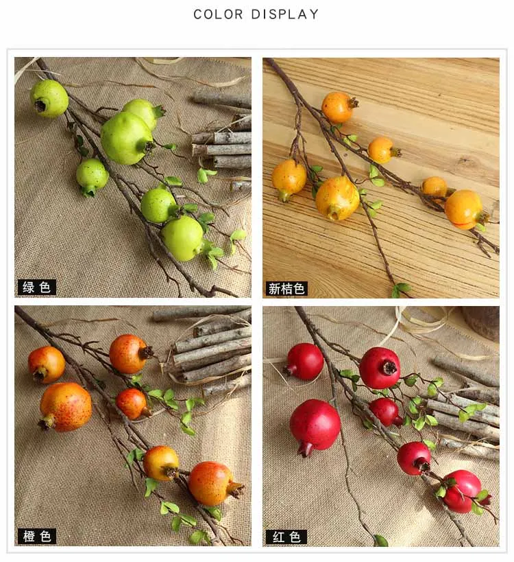 Длинные 96 см 6 фруктовых головок пены маленькие гранатовые ягоды, Фрукты DIY Искусственные цветы для дома Свадебные украшения Искусственный цветок растение