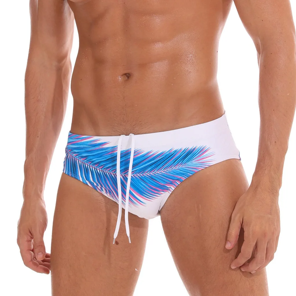 Мужской купальник, мужские плавки-трусы, сексуальные штаны, пляжный принт, для бега, для плавания, нижнее белье для мужчин, s maillot de bain