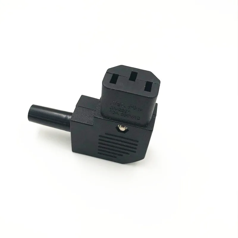 

50 pcs/lot IEC C13 Right Angle Rewirable Horizontal Connector 125V-250V C13 90 Degree Plug