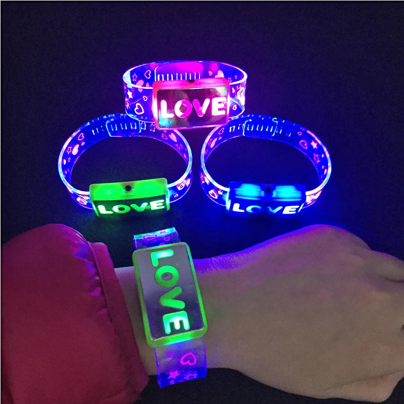 

25pcs Costume Led Gafas Led Flashing Wrist Band Luminous Hand Ring Led Bracelet Christmas Party Accessories Birthday Gifts