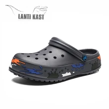 Летняя водонепроницаемая обувь; Мужская модная обувь; Туфли-сабо на плоской подошве; пляжные дышащие сандалии с перфорацией; повседневная мягкая обувь; светильник