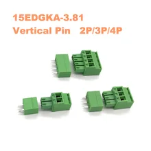 

50Set/Lot Pitch 3.81mm Vertical Pin 2P/3P/4P Screw Plug-in Terminal Block Pluggable Connector WJ15EDGKA 3.81mm Pitch 2p 3p 4p