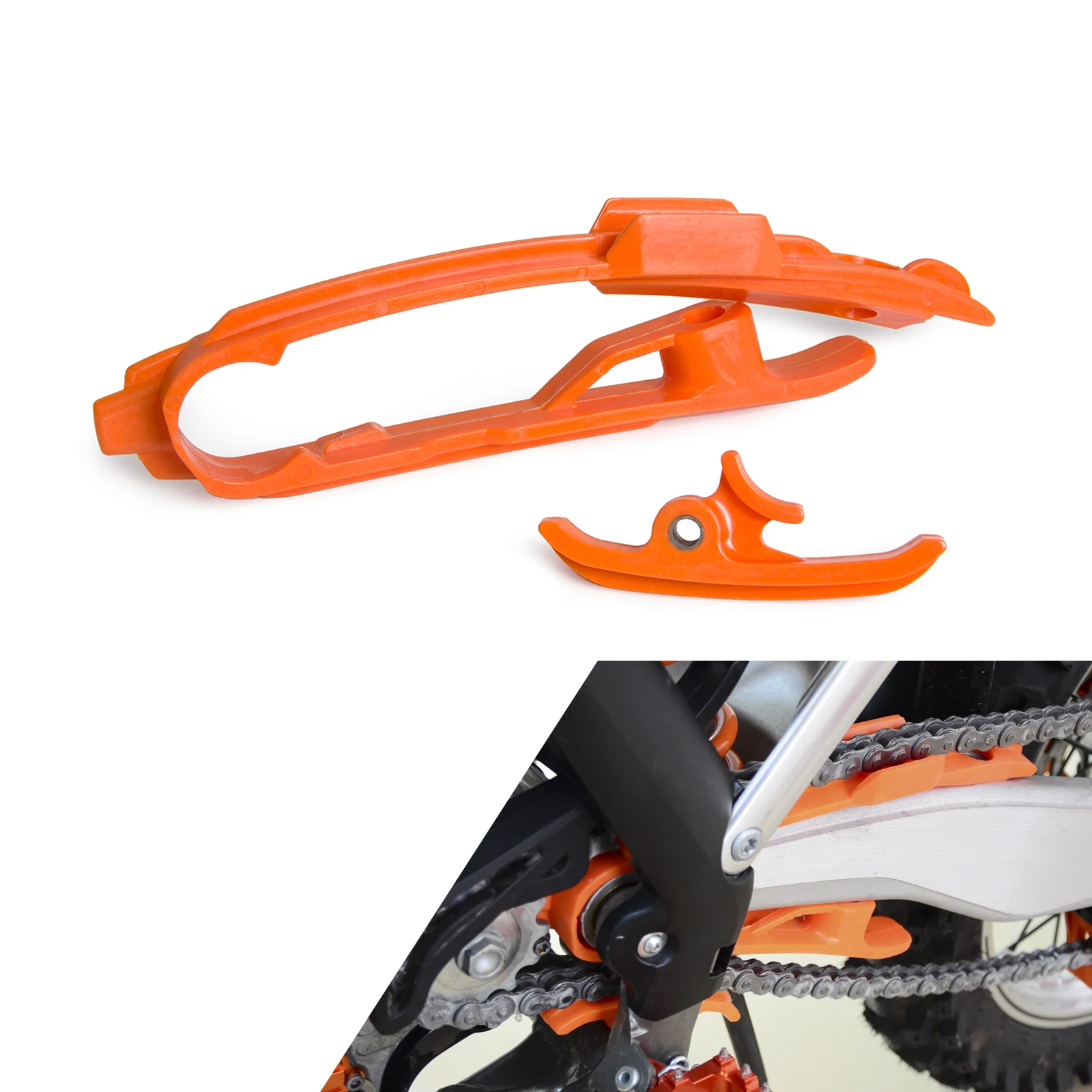 Swingarm Chain Slider kit CNC Chain Guard Guide Brake Hose Clamp For KTM 125 200 250 300 350 450 SX SXF XC 2012-
