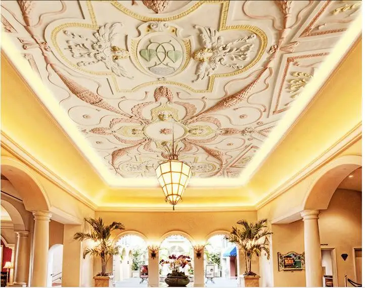 

wallpaper 3d ceiling European dimensional relief decoration living zenith 3d ceiling murals wallpaper