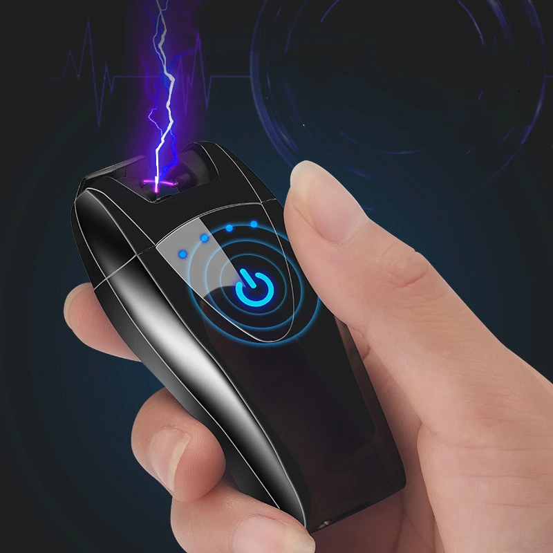 USB зажигалка с сенсорным датчиком ветрозащитная металлическая беспламенная
