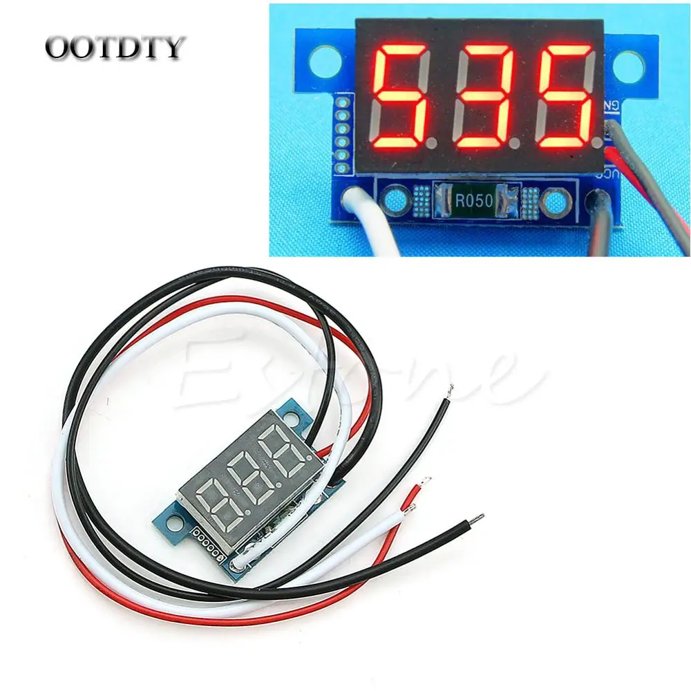 

OOTDTY Mini LED 0-999mA DC 4-30V Digital Panel Ammeter Amp Ampere Meter with Wire dorp shipping