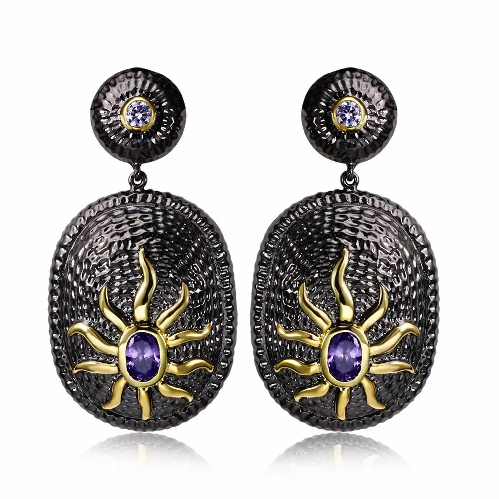 Limited Edition earrings Elegant Cocktail party jewelry Black Gold