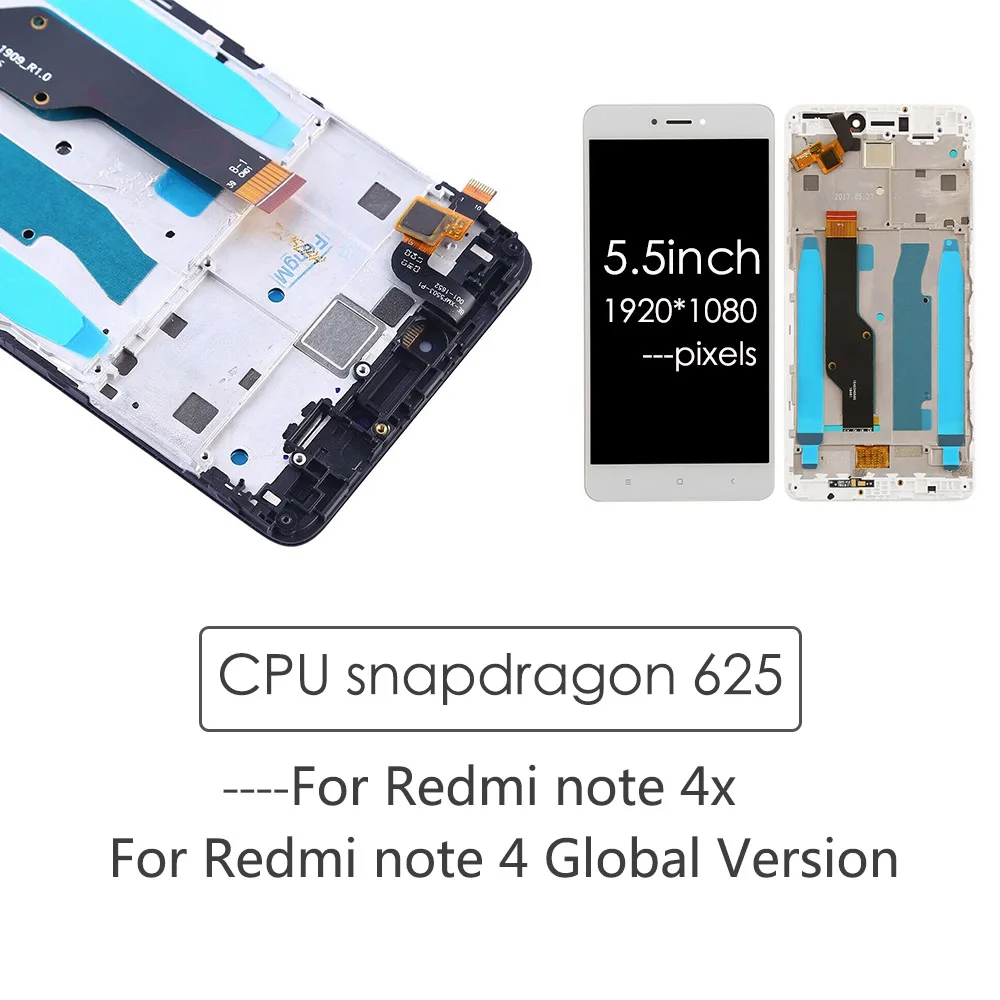 5,5 ''AAA Качество для Xiaomi Redmi Note 4X ЖК-дисплей сенсорный экран для Redmi Note 4 Global Snapdragon 625 Замена+ подарки