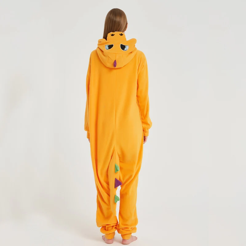 Pokemon Charizard Onesie Adult Women Men Pajamas Cartoon Animal Charmander Dragon Costume Party Winter Warm Cute Pyjama Sleep (2)