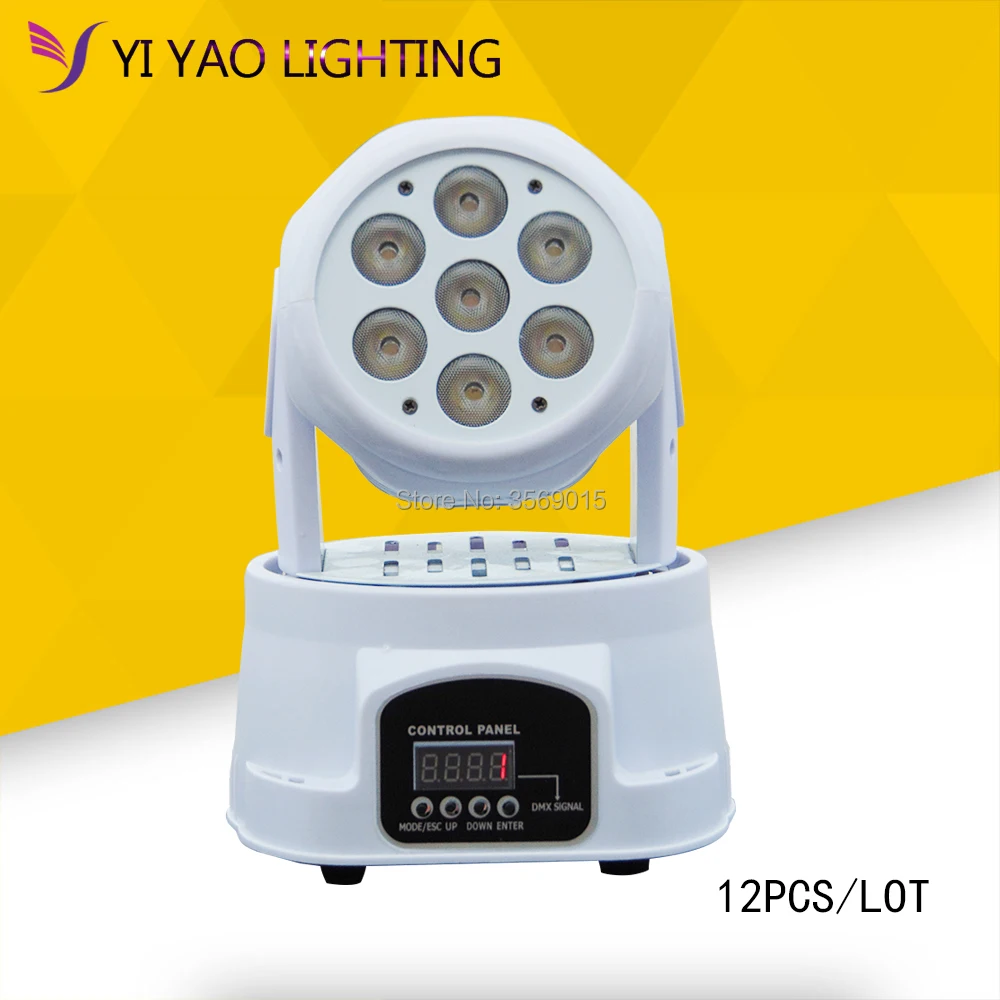 

12pcs/lot High Brightness CREE Mini Moving Head Wash 7x12w DMX DJ Stage Lights