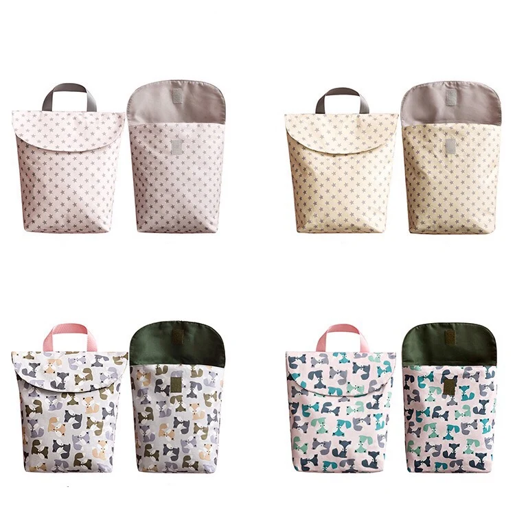 

Multifunctional Baby Diaper Organizer Reusable Waterproof Fashion Prints Wet/Dry Bag Mummy Storage Bag Travel Nappy Bag