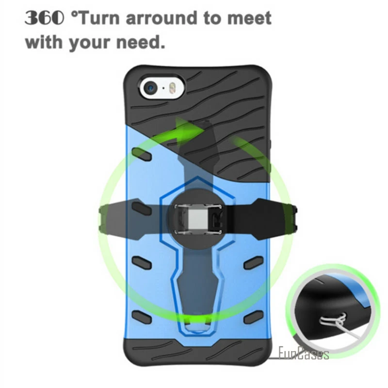 2017 Newest Luxury Tough Shell Armor Case For iPhone SE 5S Dual Layer Hybrid Back Accessories Cover With Stand For iphone 5S SE