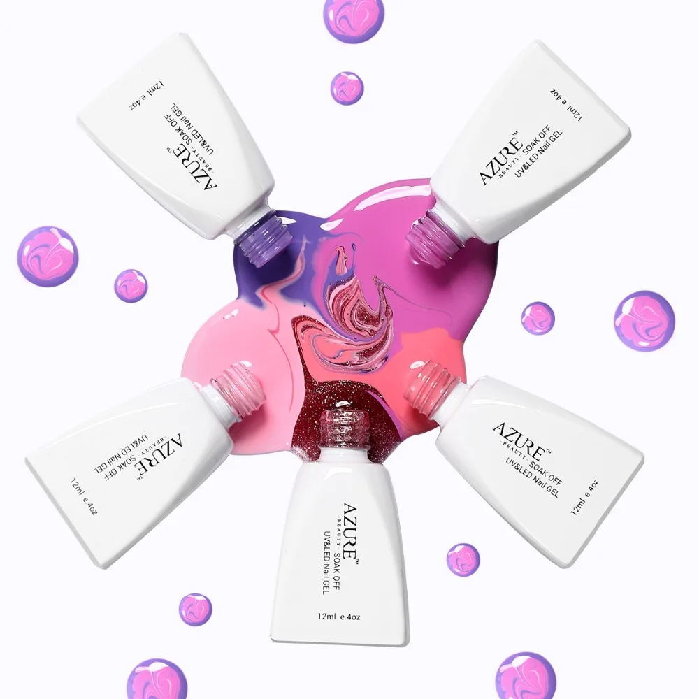 Azure Beauty 5Pcs Lot UV Nail Gel Polish Set 120 Colors For Choose Nail Gel Kit 2