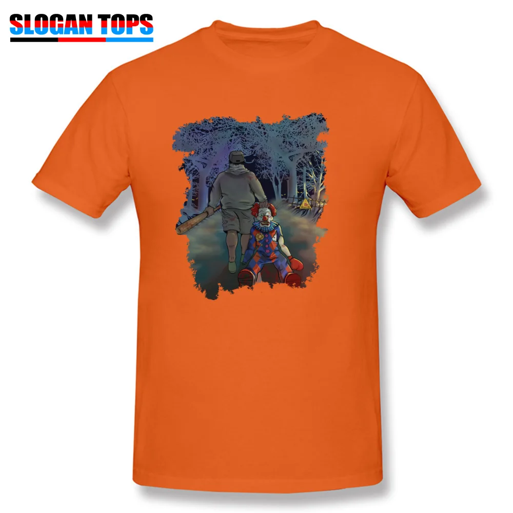 Fitness TightCustom Short Sleeve Tops & Tees ostern Day Special O Neck 100% Cotton Tee-Shirts Man Tshirts Bye Bye Clowns  Bye Bye Clowns orange