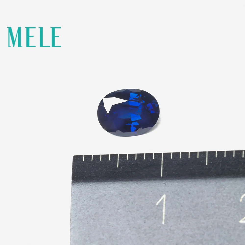 MELE Natural Sapphire loose Gemstone for Jewelry making,5X7mm Oval cut 1.1ct color fire with high quality Diy stone