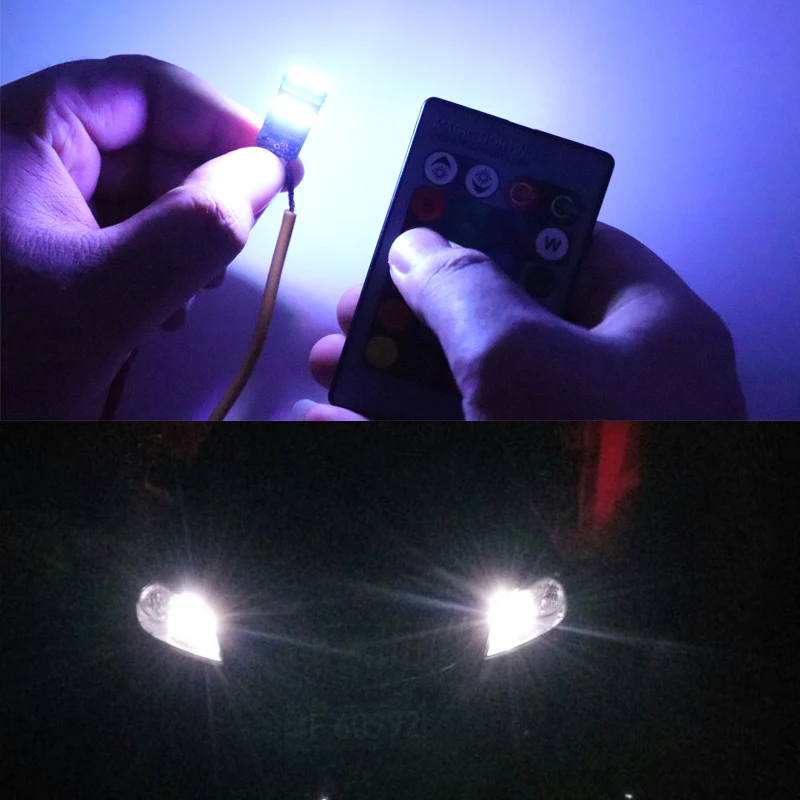 RGB многоцветный T10 W5W светодиодный светильник лампа габаритного огня Canbus для Opel