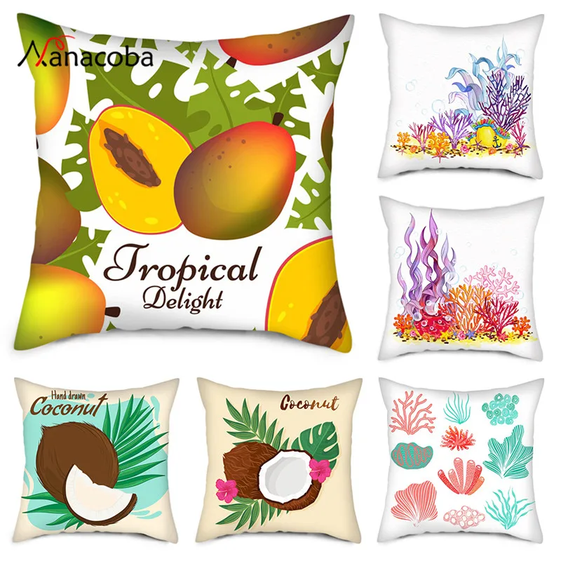 

Floral Tropical Plant Leaves Pillow Case Cushion Cover Home Decor Rainforest Green Leaves Plants Throw Sofa Car Cushion Cover