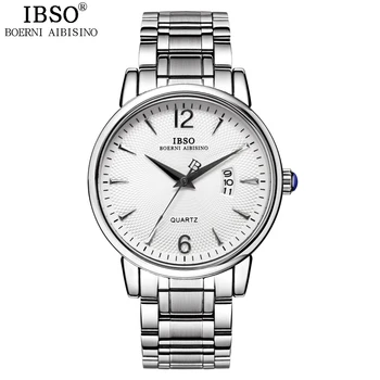

IBSO Mens Watches Top Brand Luxury Business Stainless Steel Watch Men 2019 Complete Calendar Fashion Relogio Masculino