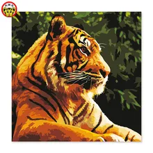 Картина по номерам художественная краска по номеру Domineerin Тигр декоративная нарисованная на холсте, цифровая DIY картина абстрактная перо Tig