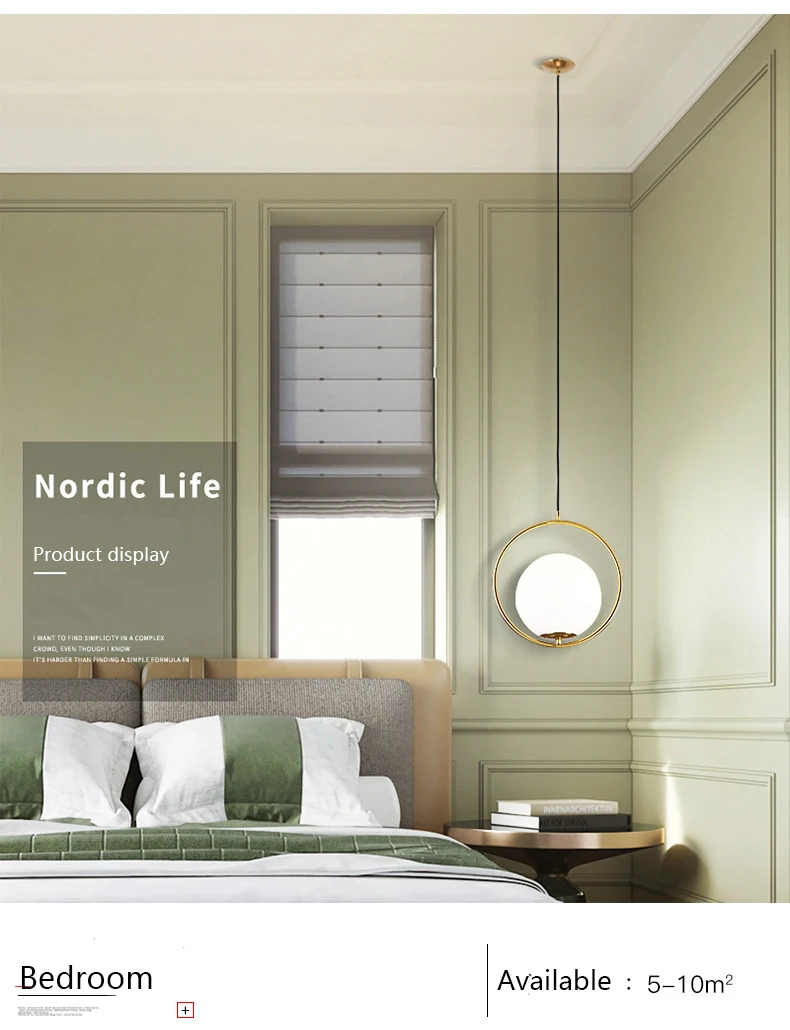 Modern Nordic Minimalist Bedroom Pendant lights lamp 7