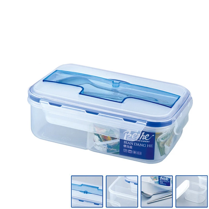 

1000mL Microwave lunch box Leakproof Singel Layer,Large Capacity Bento Box Set For Heated Food Containers PP plastic tableware