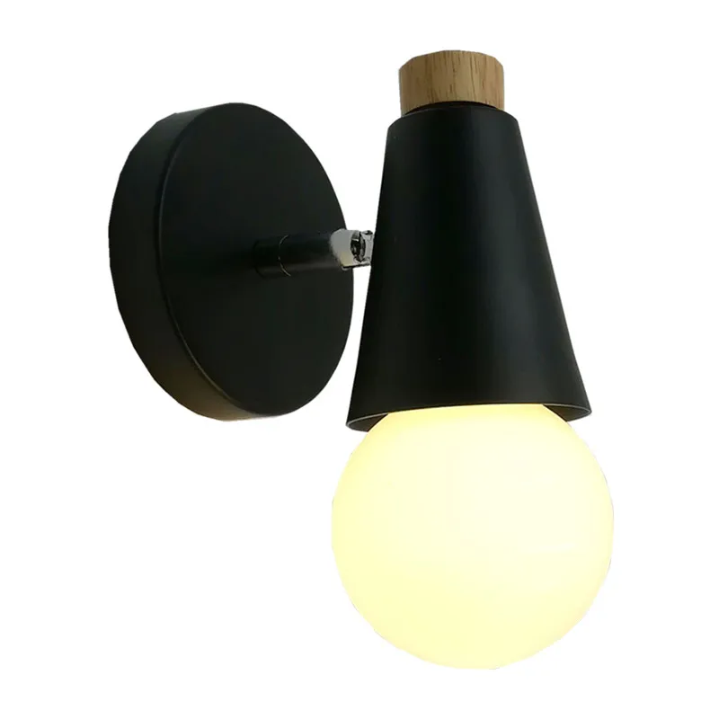 

Novelty colorful 6W LED wall lamp wood metal Nordic Indoor lighting modern sitting room corridor shop light fixture AC110-265V