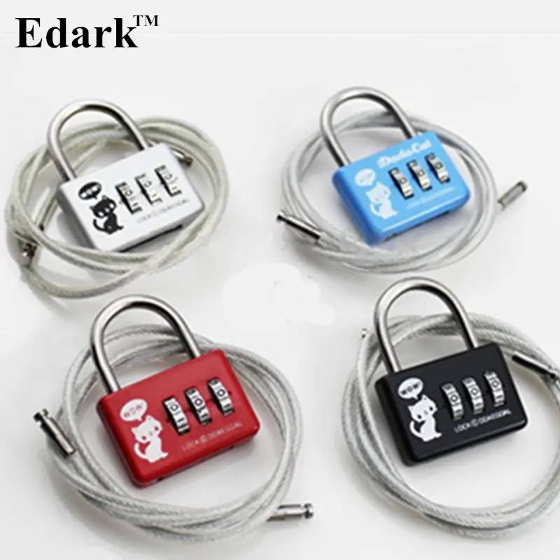 Edark Digital Travel Luggage Suitcase Lock Padlock Wire Rope
