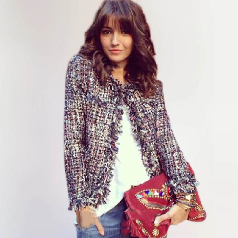 Promo tweed jacket coat ladies autumn / winter new high-end small fragrant wind beaded jacket a generatio