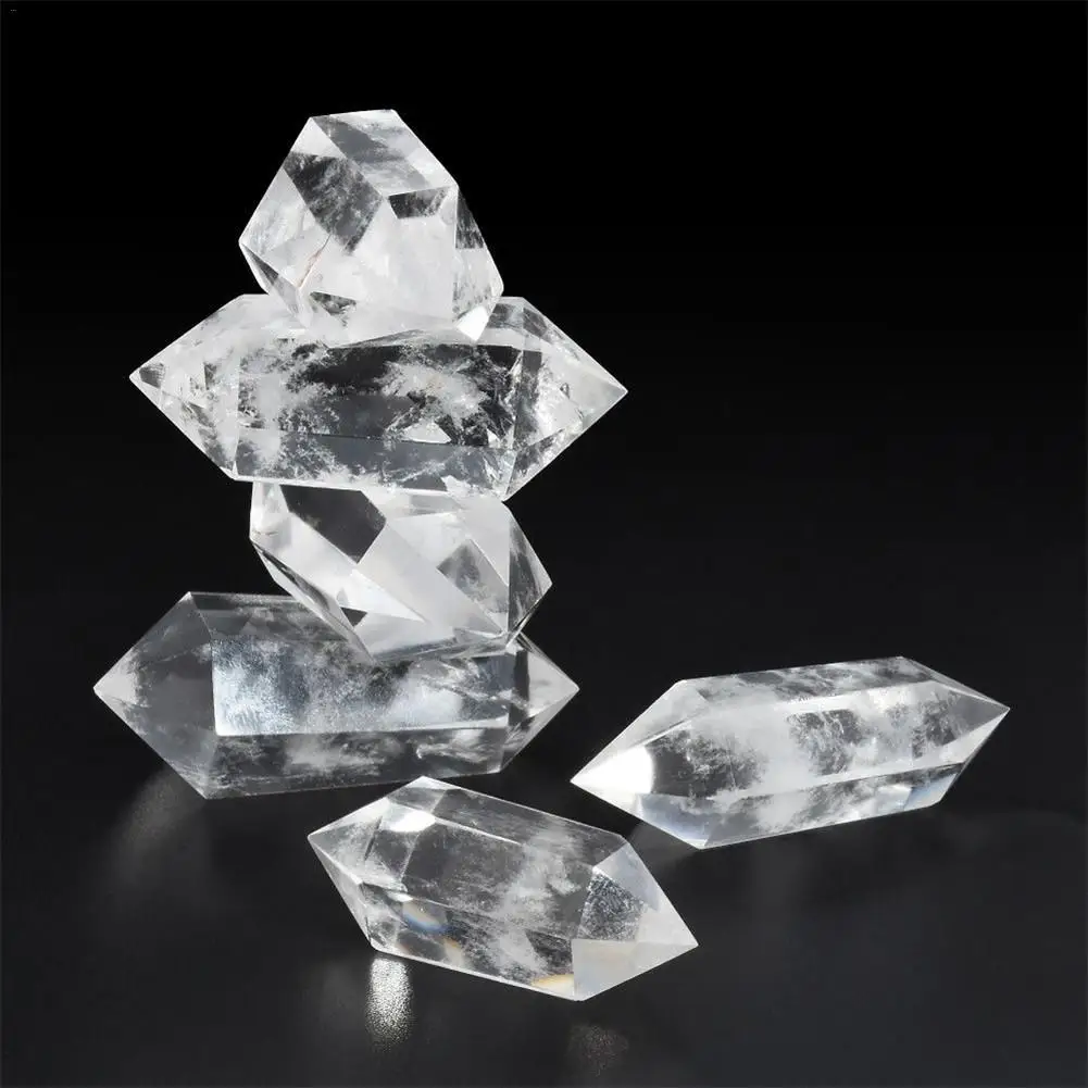 50-60MM Natural White Fluorite Crystal Quartz Crystal Stone Point Healing Hexagonal Wand Treatment Stone