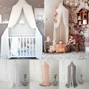 

Baby Kids Bed Canopy Design Mosquito Net Solid Color Curtain Fly Midge Insect Cot Mosquito Net Bed Cover Summer Net